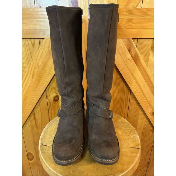 LL BEAN Tall Rustic Riding Boot Nubuck Leather Women's  6.5M - Picture 2 of 8